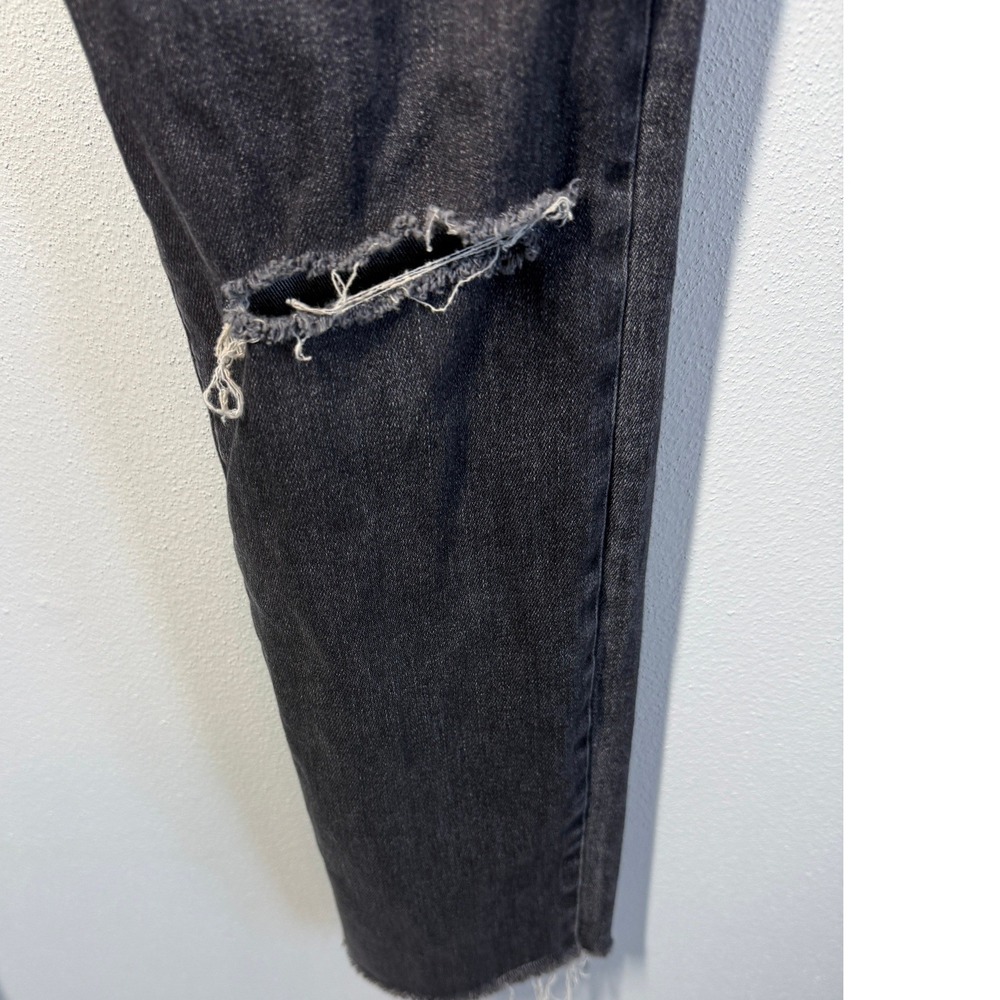 Madewell 9" Skinny High Rise Jeans Distressed Black Raw Hem Size 29 - Picture 8 of 12
